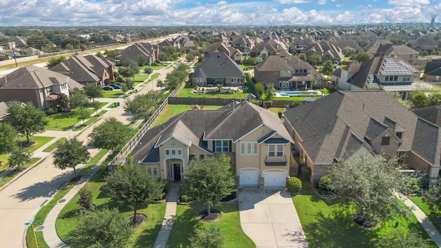 bird's eye view with a residential view