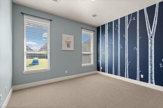 empty room featuring carpet and plenty of natural light