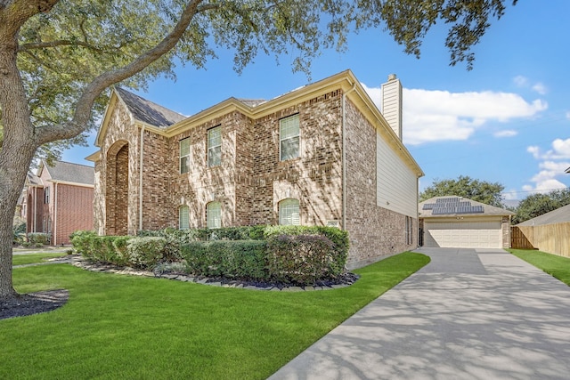 view of property exterior featuring a lawn