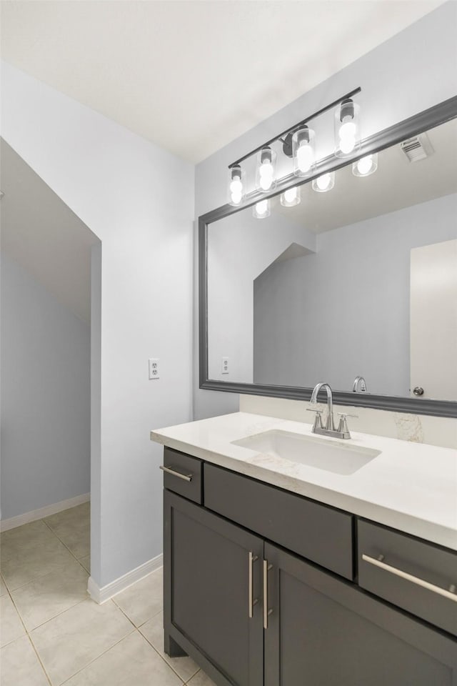 bathroom featuring vanity and tile patterned floors