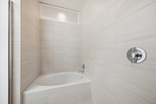 bathroom with shower with separate bathtub