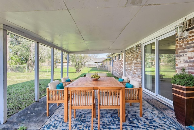 view of sunroom