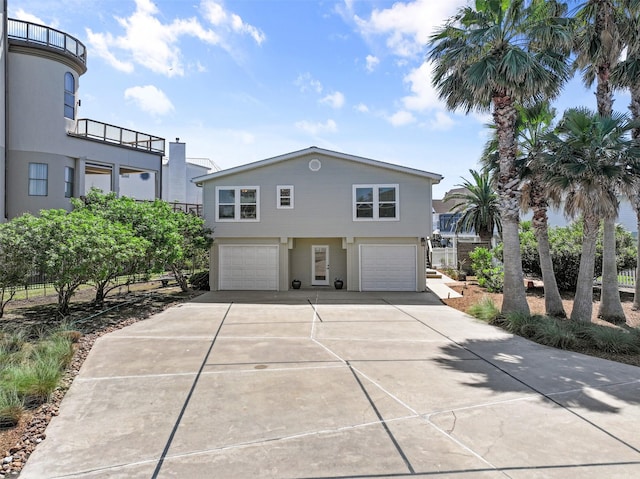 view of front of house with a garage