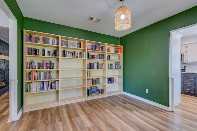 unfurnished room featuring light wood-type flooring