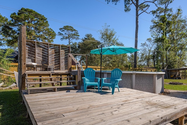 view of wooden deck