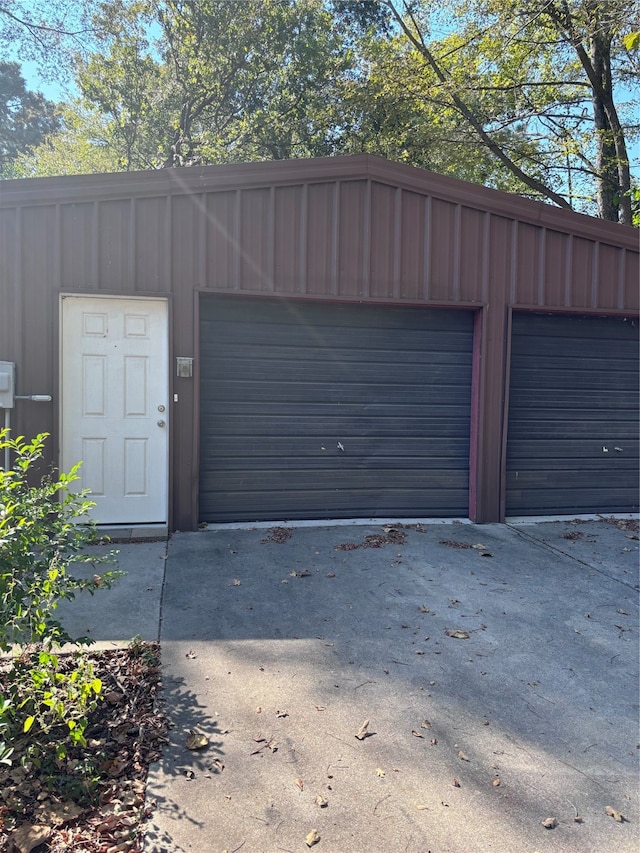 view of garage