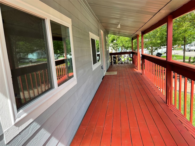 deck with covered porch