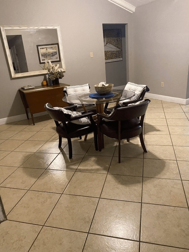 view of tiled dining space