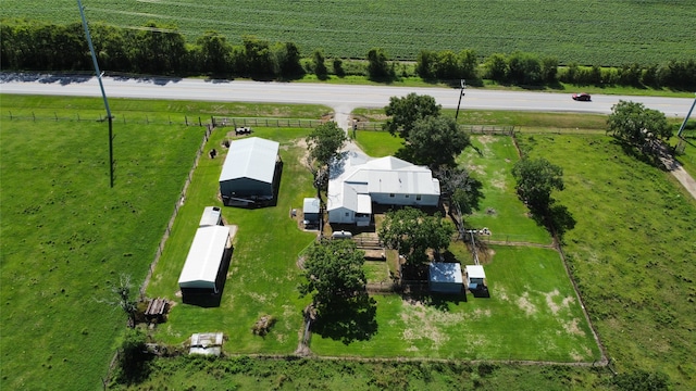 bird's eye view featuring a rural view