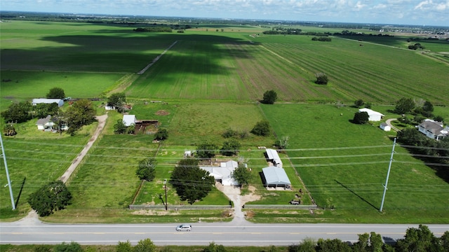 aerial view with a rural view