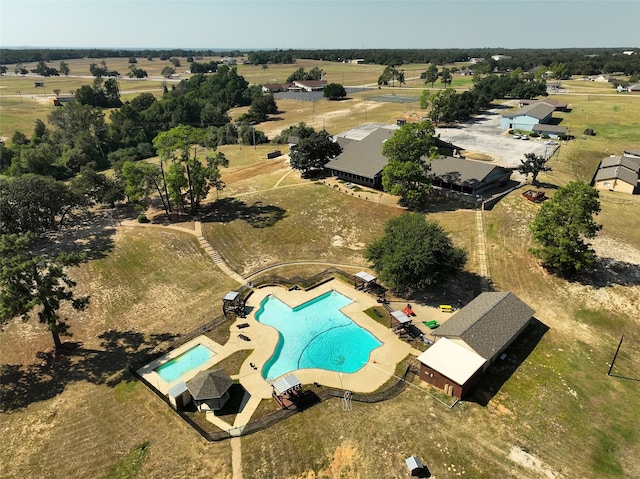 drone / aerial view featuring a rural view