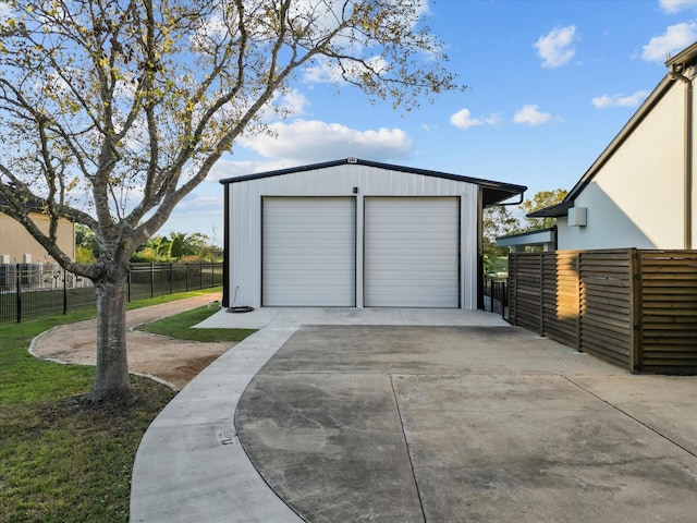 view of garage