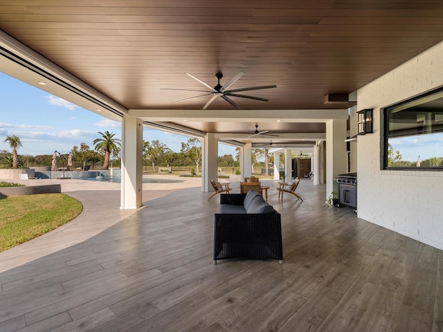 view of patio / terrace with ceiling fan