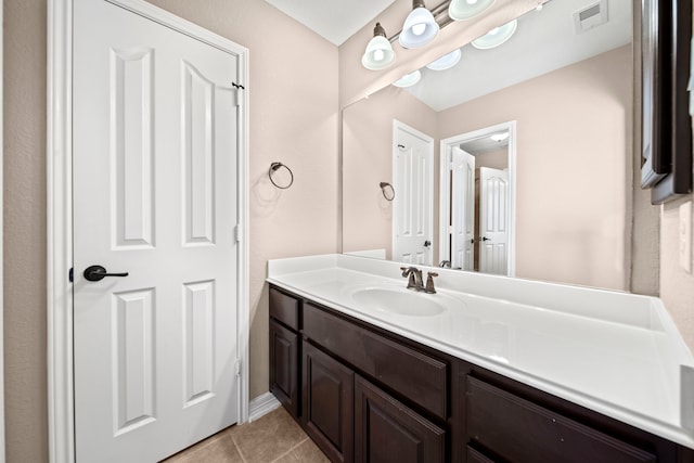 bathroom featuring vanity and tile patterned flooring