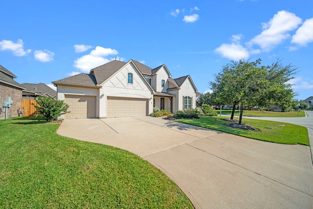 view of front of property featuring a front lawn