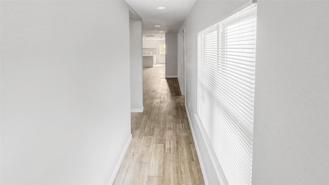 7120 Ave O, Houston, TX 77011 - corridor with recessed lighting, baseboards, and light wood-style floors