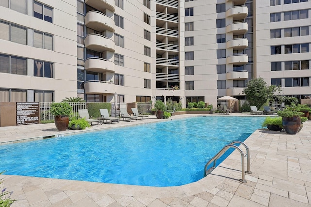 view of pool with a patio area