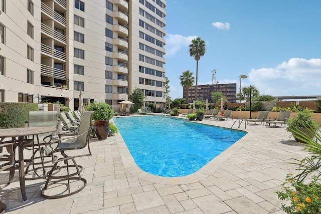 view of pool with a patio