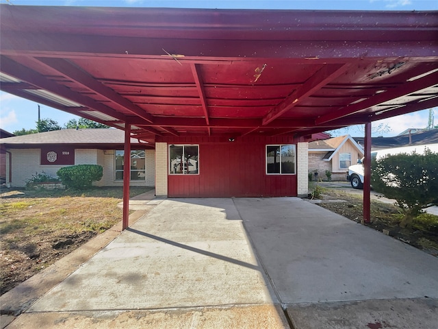 view of patio featuring a carport