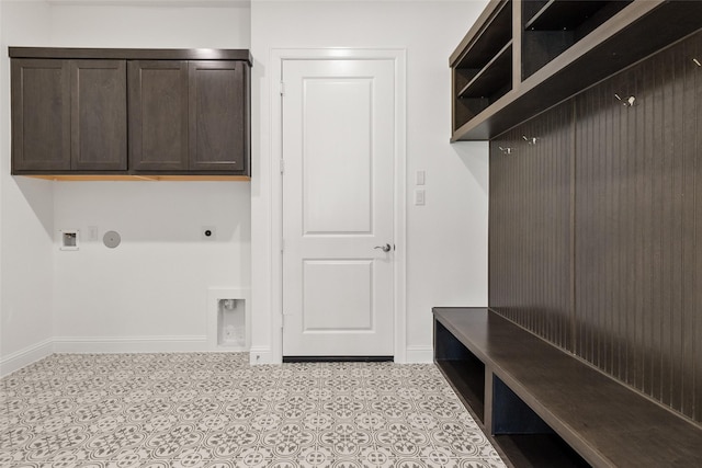 mudroom featuring light tile patterned flooring