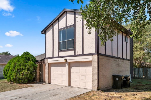 view of home's exterior with a garage