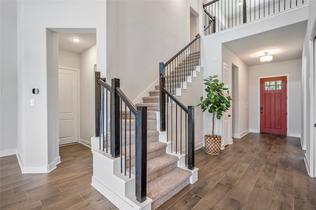 entryway featuring dark hardwood / wood-style floors