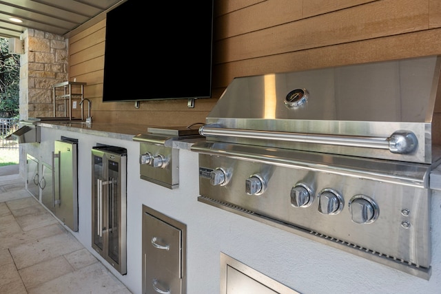 view of patio / terrace featuring beverage cooler