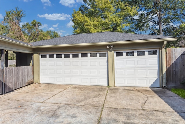 view of garage