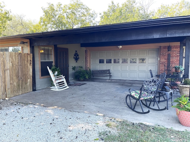 view of garage