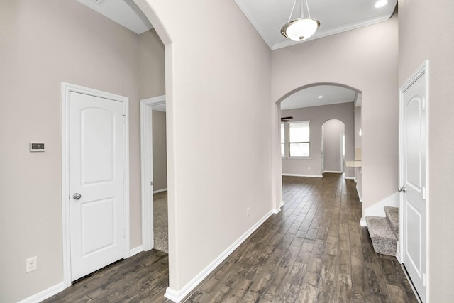 hall featuring dark hardwood / wood-style flooring