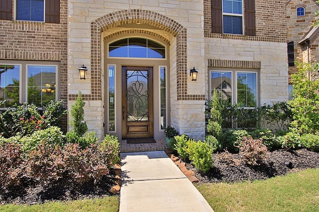 27827 Ramble Rock Ct, Katy, TX 77494 - property entrance featuring stone siding and brick siding