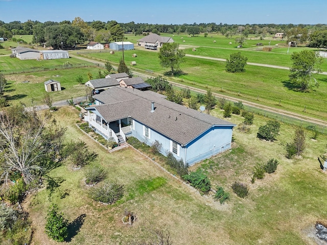 aerial view with a rural view