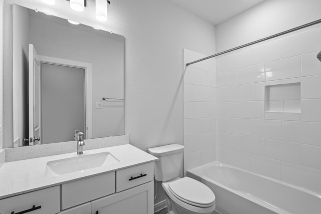 full bathroom featuring vanity, toilet, and bathing tub / shower combination