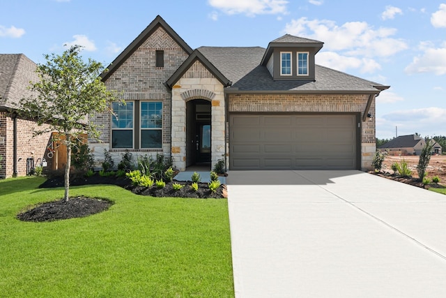 view of front of house featuring a front lawn