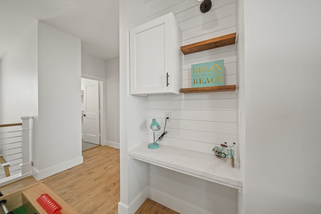 interior space with light hardwood / wood-style floors