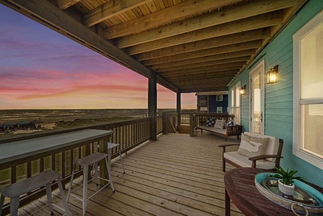 view of deck at dusk