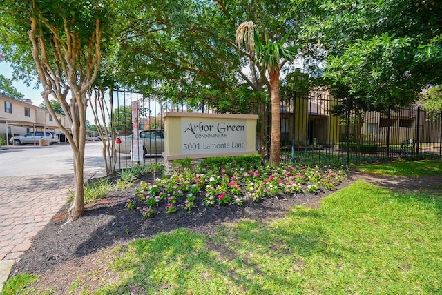 view of community sign