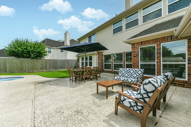 view of patio with outdoor lounge area