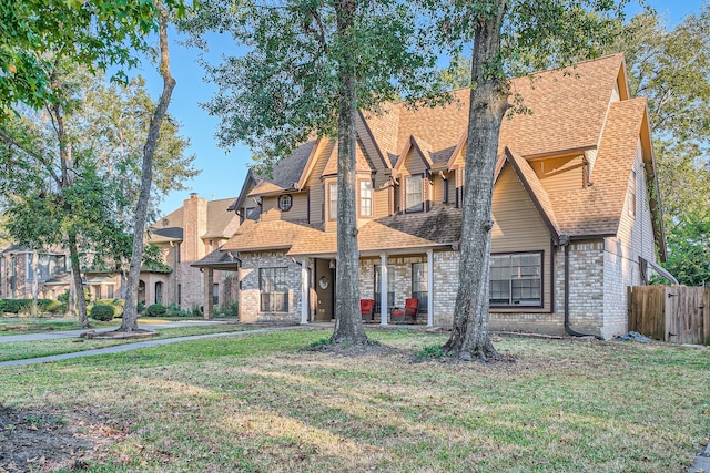 view of front of house featuring a front lawn