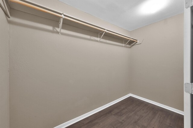 696 Ravensworth Dr, Conroe, TX 77302 - walk in closet with dark wood-type flooring