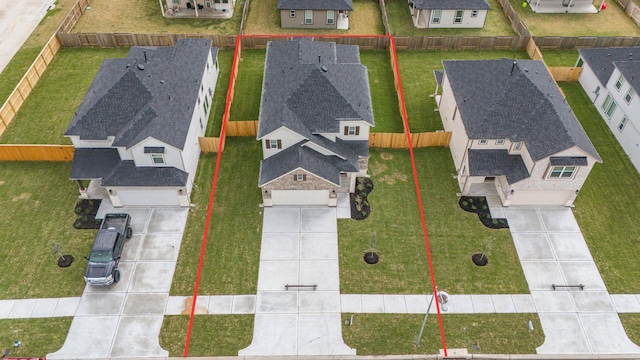 birds eye view of property featuring a residential view