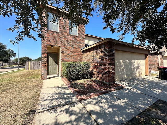 view of front of house with a garage