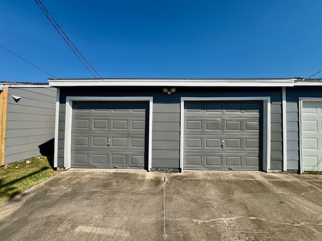 view of garage