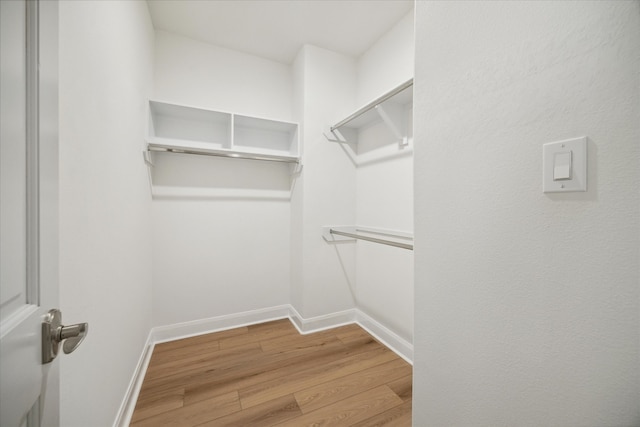 spacious closet with hardwood / wood-style flooring