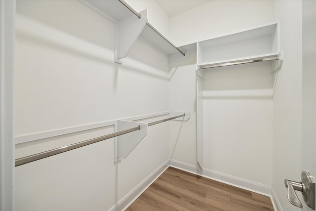 walk in closet featuring hardwood / wood-style floors