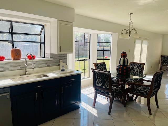 kitchen featuring decorative backsplash, sink, and a wealth of natural light