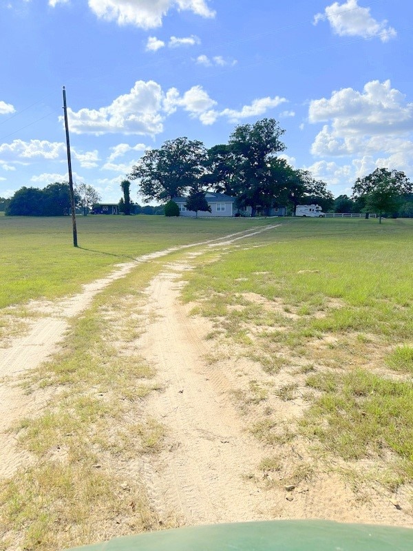 view of street with a rural view