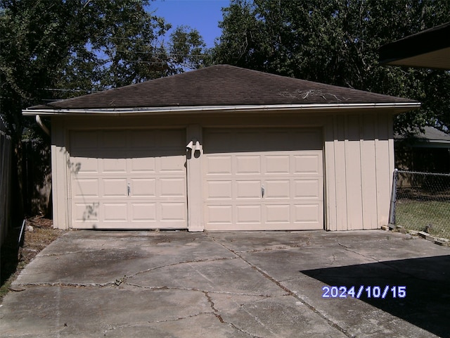 view of garage