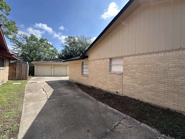 view of home's exterior featuring a garage