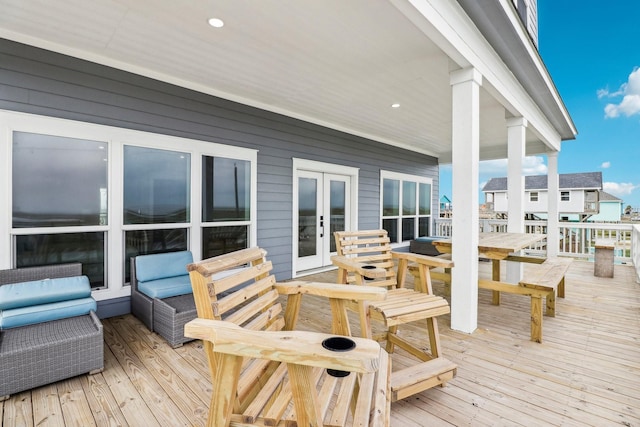 555 Pompano Dr Unit Q, Freeport, TX 77541 - wooden deck featuring french doors